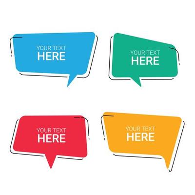 Geometric banner speech with text space set vector graphic