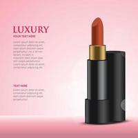 anuncios de lápiz labial de moda diseño cosmético de moda para publicidad vector