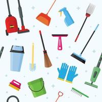 Cleaning tools seamless pattern vector graphic