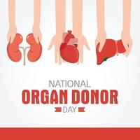 National organ donor day banner vector illustration