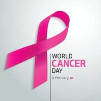 gráfico de vector de banner del día mundial del cáncer