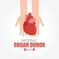 Ilustración de vector de banner de día nacional del donante de órganos