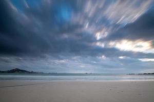 Beach and sky in slow door photography photo