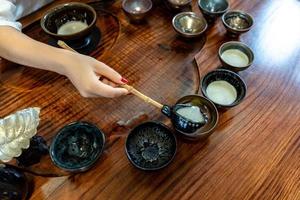 proceso de elaboración y aparato de té chino de kung fu foto