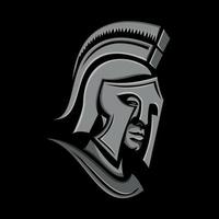 spartan head metallic icon mascot vector