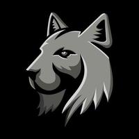 Bobcat Head Metallic Icon vector