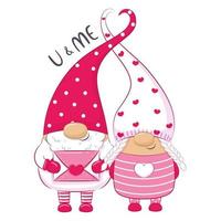 Cute gnome. Happy Valentine's day clipart. vector