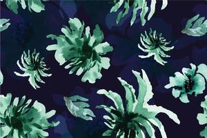 Seamless pattern flower with watercolor 1