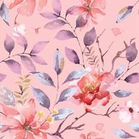 Rose seamless pattern with watercolor on pink background.Designed for fabric and wallpaper vintage style. Hand drawn floral pattern illustration. vector