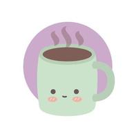 cute coffee mug cartoon illustration vector