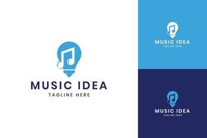 music idea negative space logo design vector