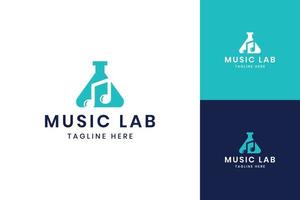 music laboratory negative space logo design vector