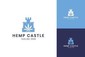 diseño de logotipo de espacio negativo de castillo de cannabis vector