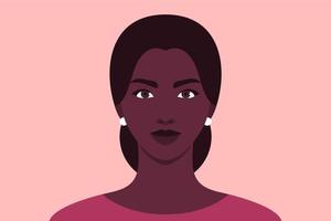 retrato, de, un, hermoso, joven, mujer afroamericana vector