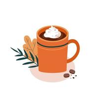 Latte de calabaza con crema vector