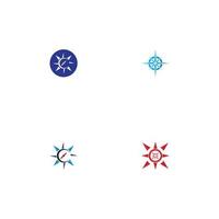 Ilustración de icono de vector de plantilla de logotipo de brújula