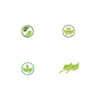 Logos of green Tree leaf ecology vector