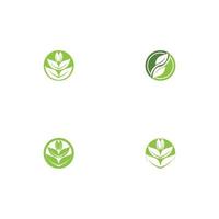 Logos of green Tree leaf ecology vector