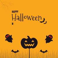 Happy Halloween background template, poster, elements design vector