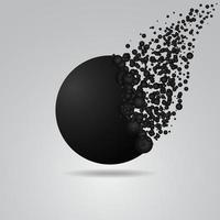 Abstract circle geometric background black explosion broke spread. vector