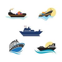 Cruise ship vector icon illustration