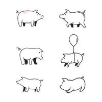 Pig symbol Template vector icon illustration