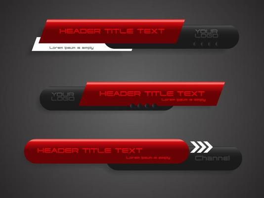 abstract red black broadcast news lower thirds template