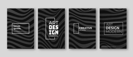 Elegant black and white colors cover set. Vector minimalistic design for a template of poster, flyer, card, brochure