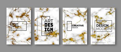Elegant Gold Texture Set. Marble Business Card. Distress Grunge Stone. Gold White Cracked Wall Texture. Golden luxury Broken Style vector