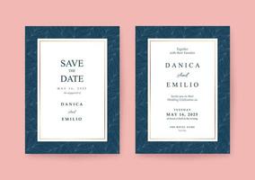 Elegant wedding invitation template with patterns vector