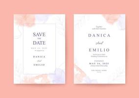 Minimalist and beautiful wedding invitation template vector