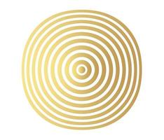 Concentric circle element. Gold luxurious color ring.  sound wave vector