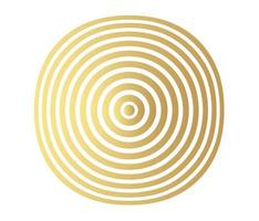 Concentric circle element. Gold luxurious color ring.  sound wave vector