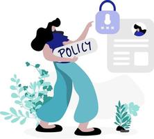 Social Media Policy flat illustration vector