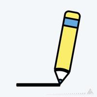 Icon Vector of Pen - Yellow Moon Style