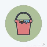 Icon Vector of Ink Bucket - Color Mate Style