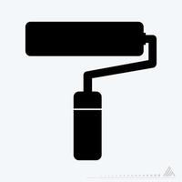 Icon Vector of Paint Roller - Black Style