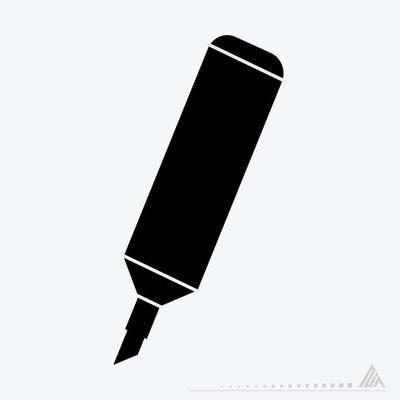 Icon Vector of Marker - Black Style