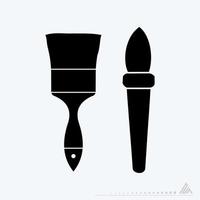 Icon Vector of Paint Brushes - Black Style