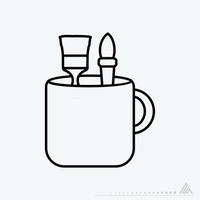 Icon Vector of Mug with Design Tools - Line Style