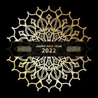 Happy new year banner or card template with luxury mandala vector