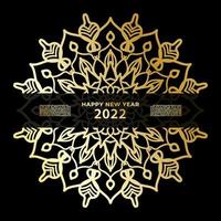 Happy new year banner or card template with luxury mandala vector