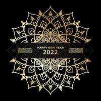 Happy new year banner or card template with luxury mandala vector