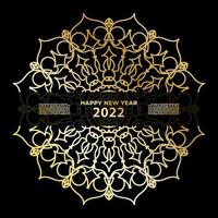 Happy new year banner or card template with luxury mandala vector