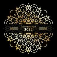 Happy new year banner or card template with luxury mandala vector