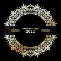 Happy new year banner or card template with luxury mandala vector