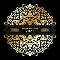 Happy new year banner or card template with luxury mandala vector