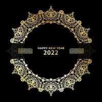 Happy new year banner or card template with luxury mandala vector