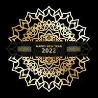 Happy new year banner or card template with luxury mandala vector