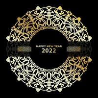 Happy new year banner or card template with luxury mandala vector